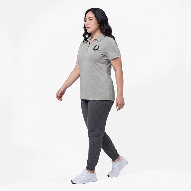Women's Antigua  Heather Gray Indianapolis Colts Layout V-Neck Polo