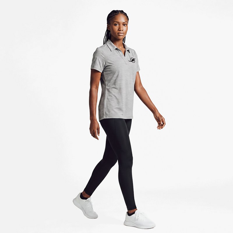 Women's Antigua  Heather Gray Miami Dolphins Layout V-Neck Polo