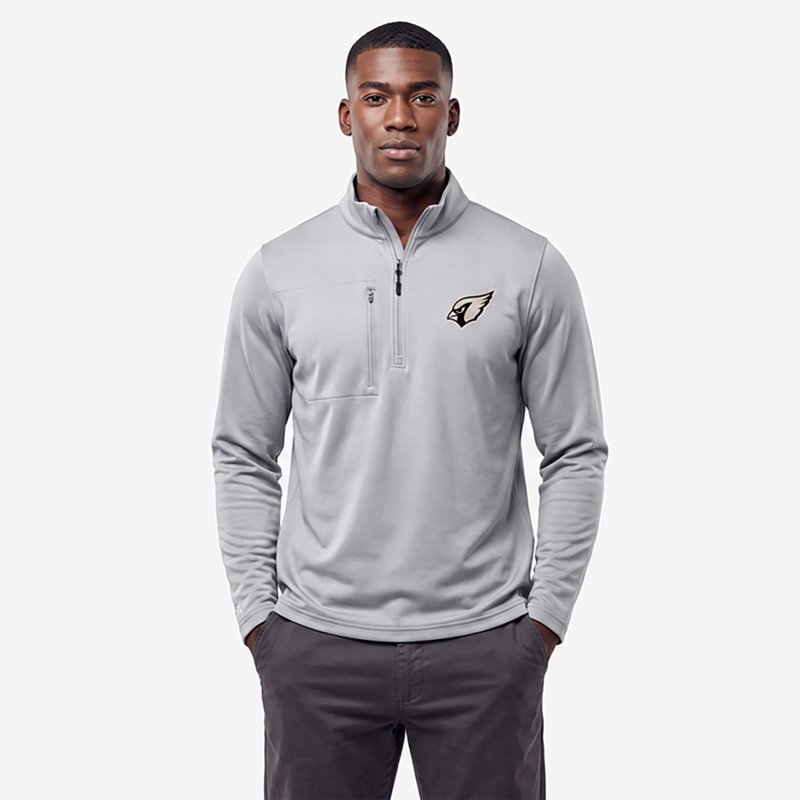 Men's Antigua  Gray Arizona Cardinals Insider Quarter-Zip Jacket