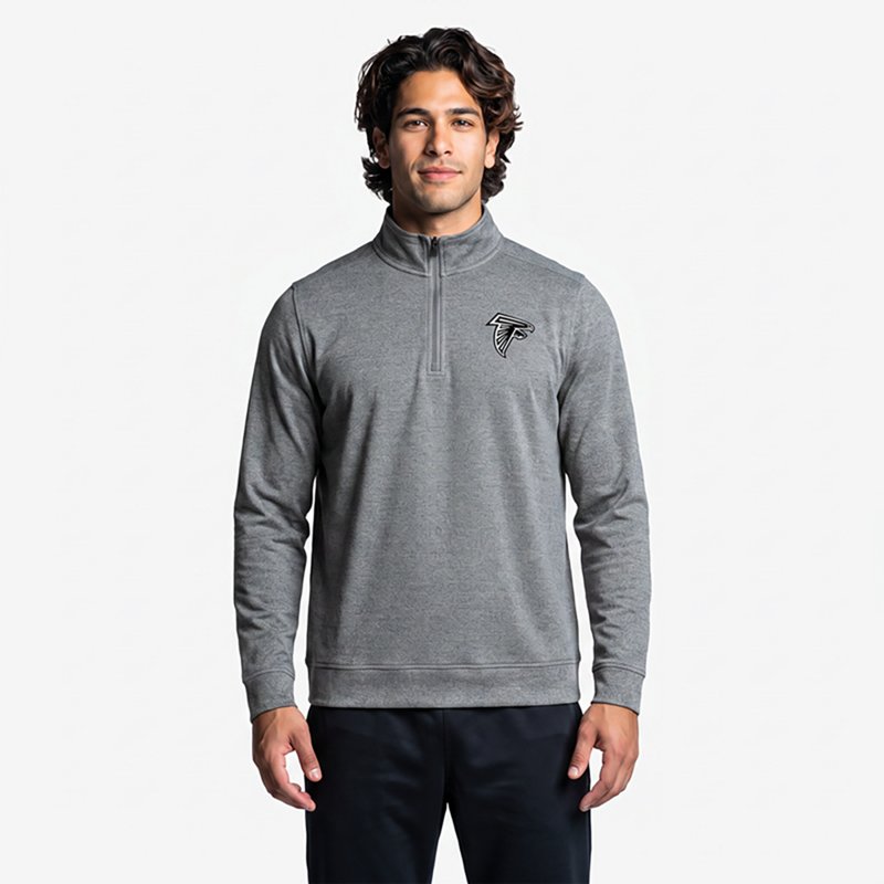 Men's Antigua  Charcoal Atlanta Falcons Subtle Quarter-Zip Top