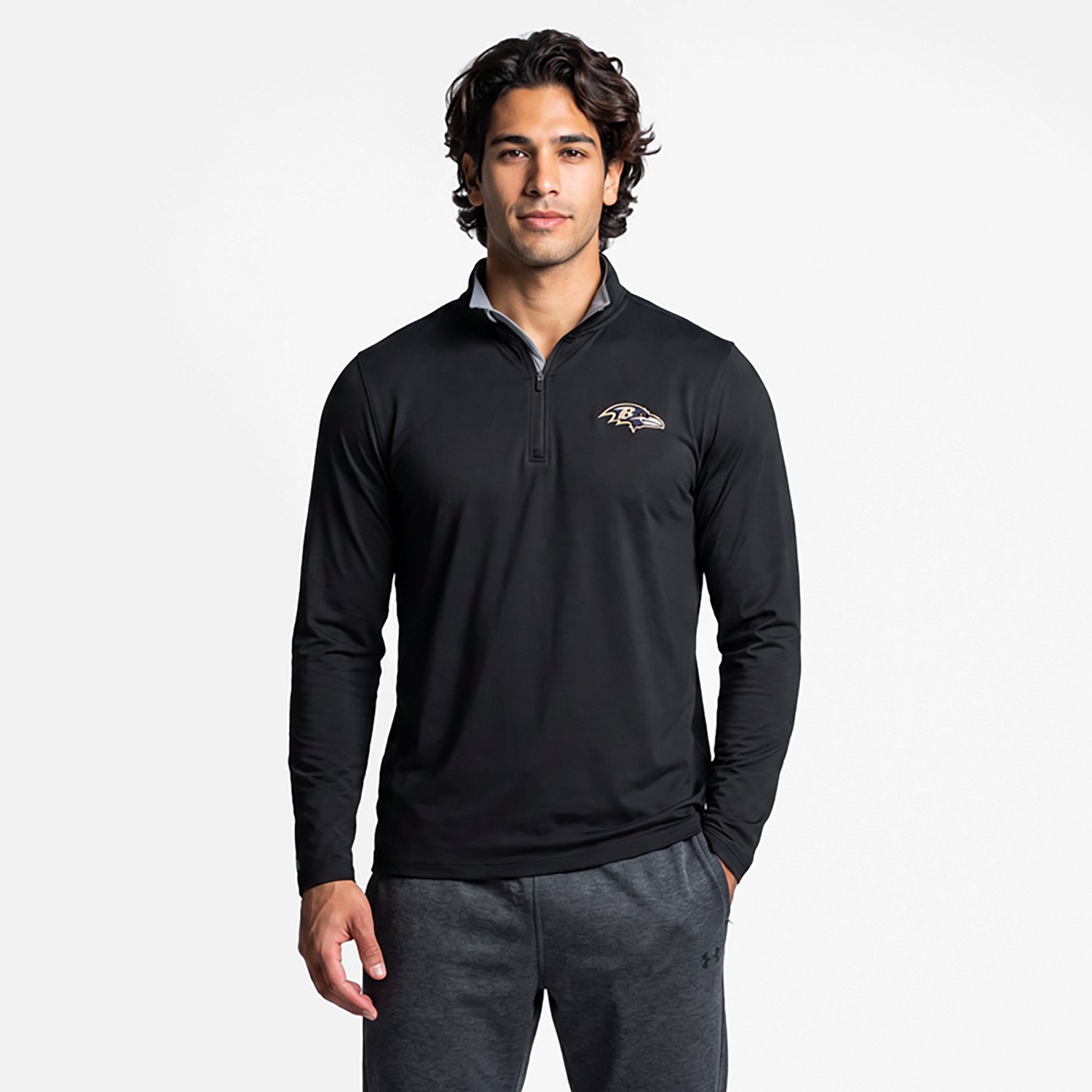 Antigua Men's Baltimore Ravens Content 1/4-Zip Pullover Top