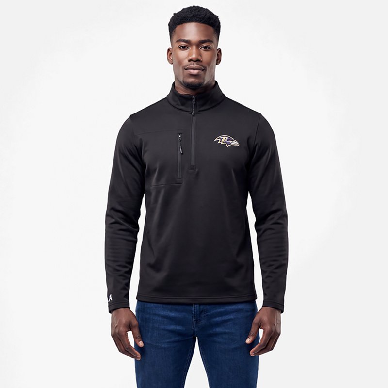 Men's Antigua  Black Baltimore Ravens Insider Quarter-Zip Jacket