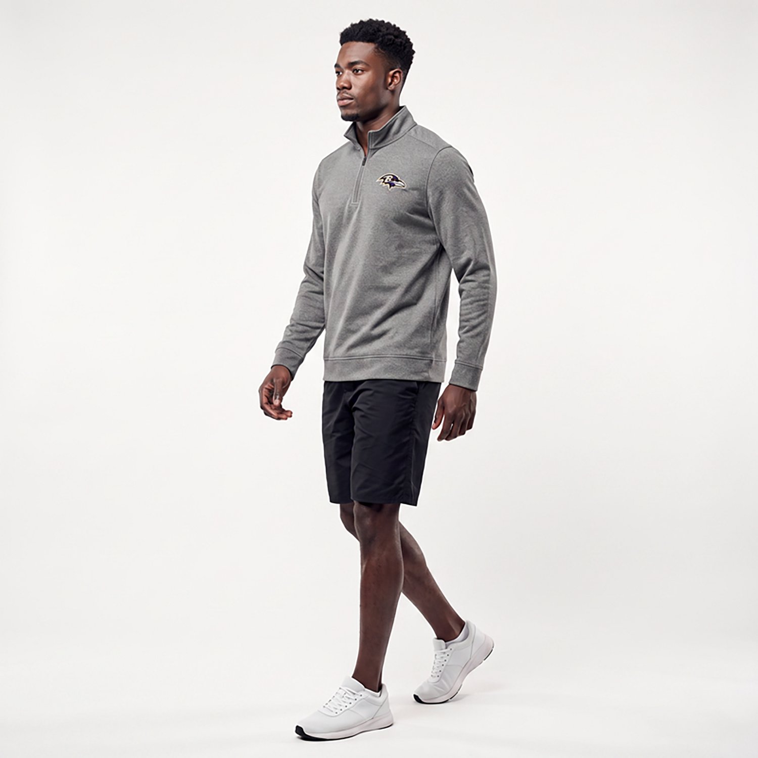 Antigua Men's Baltimore Ravens Subtle 1/4-Zip Pullover Top - view number 2