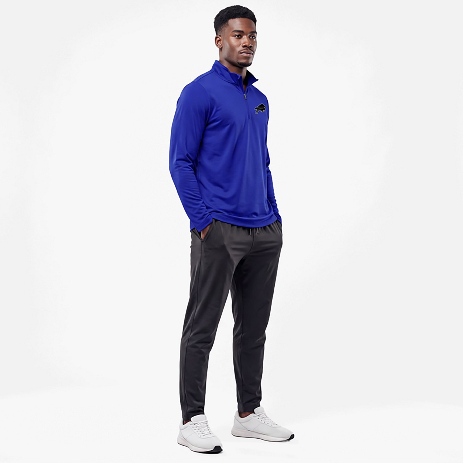 Antigua Men's Buffalo Bills Reprocess 1/4-Zip Pullover Top - view number 2