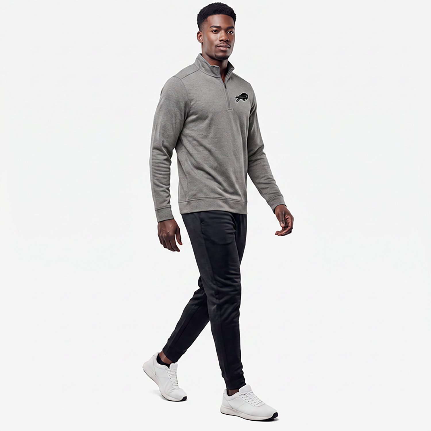 Antigua Men's Buffalo Bills Subtle 1/4-Zip Pullover Top - view number 2