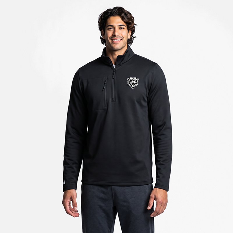 Men's Antigua  Black Chicago Bears Insider Quarter-Zip Jacket