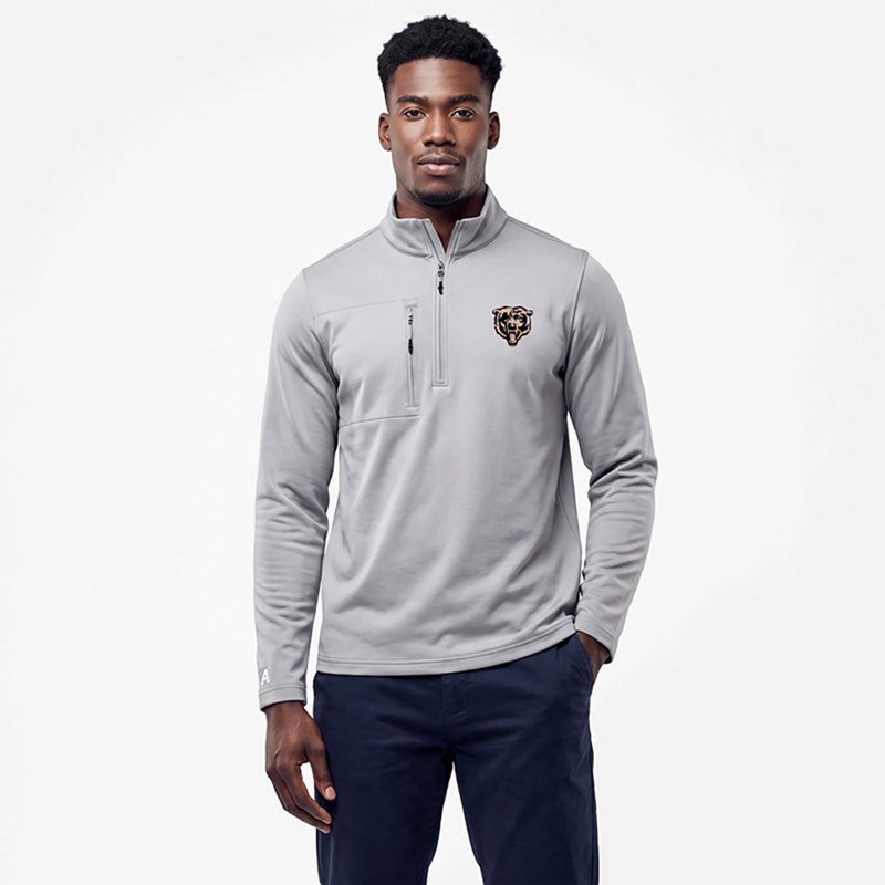 Men's Antigua  Gray Chicago Bears Insider Quarter-Zip Jacket