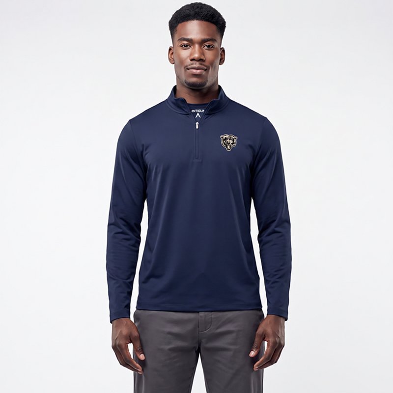 Men's Antigua  Navy Chicago Bears Reprocess Quarter-Zip Top