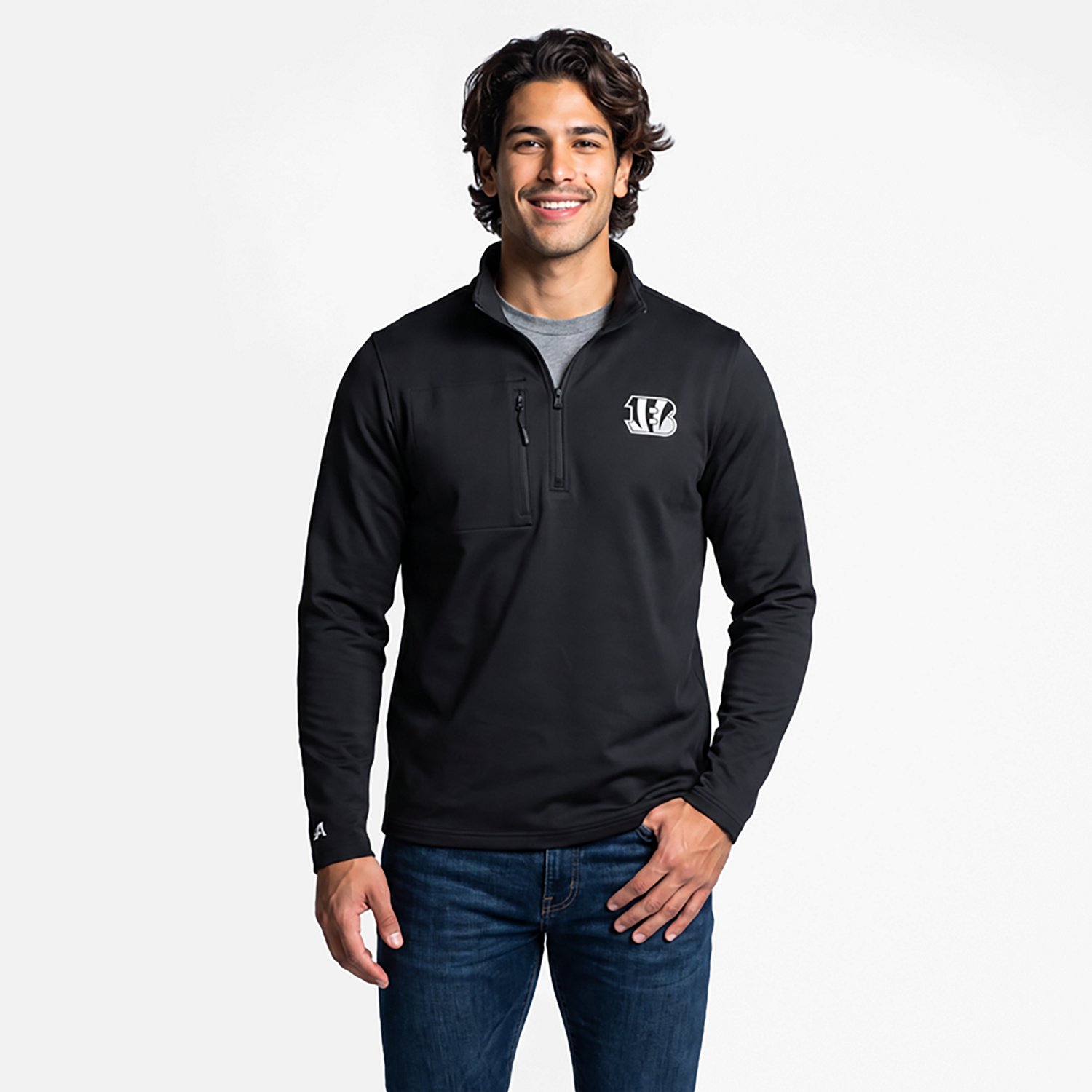 Antigua Men's Cincinnati Bengals Insider 1/4-Zip Pullover Top