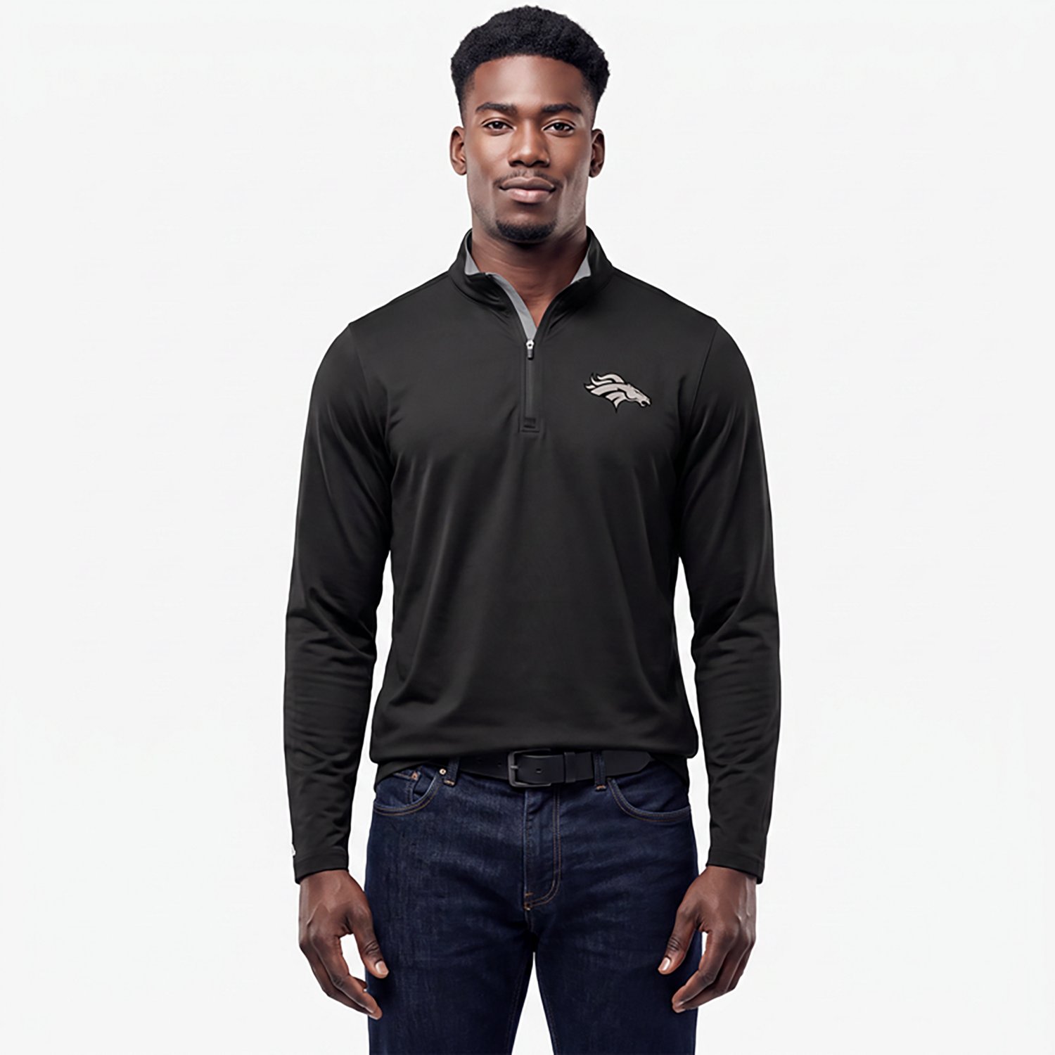Antigua Men's Denver Broncos Content 1/4-Zip Pullover Top