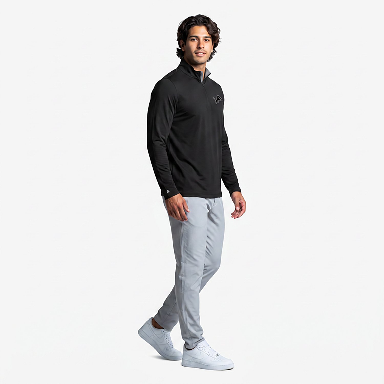 Antigua Men's Detroit Lions Content 1/4-Zip Pullover Top - view number 2