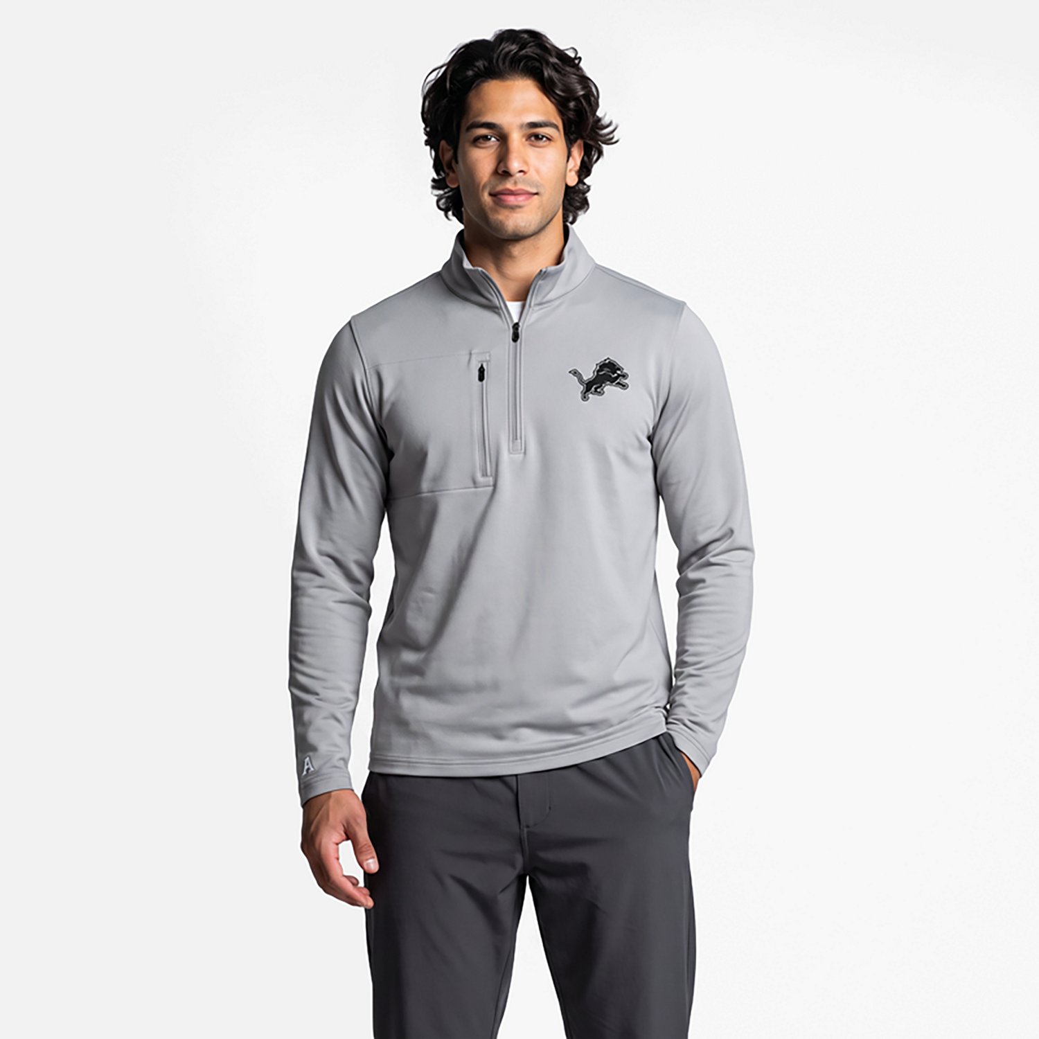 Antigua Men's Detroit Lions Insider 1/4-Zip Pullover Top