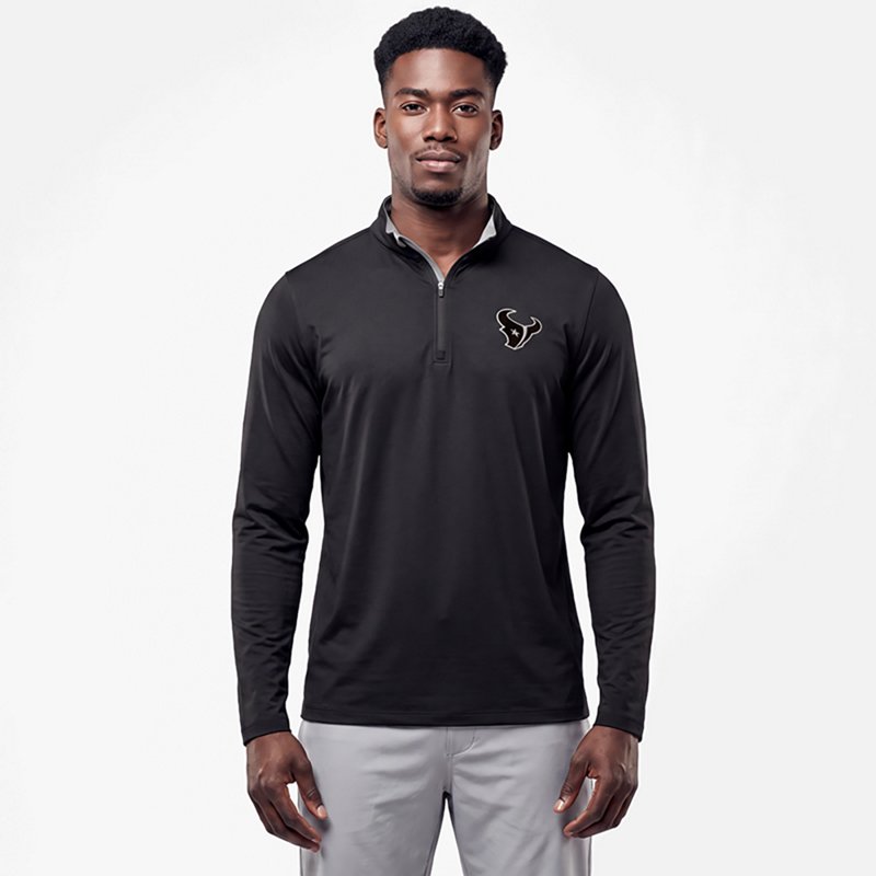 Men's Antigua  Black Houston Texans Content Quarter-Zip Pullover Top