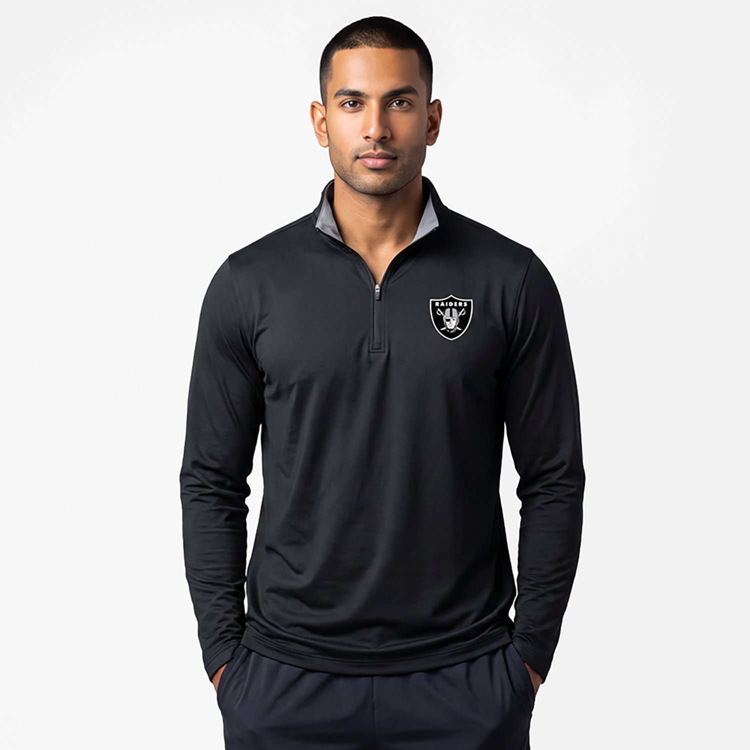 Antigua Men's Las Vegas Raiders Content 1/4-Zip Pullover Top