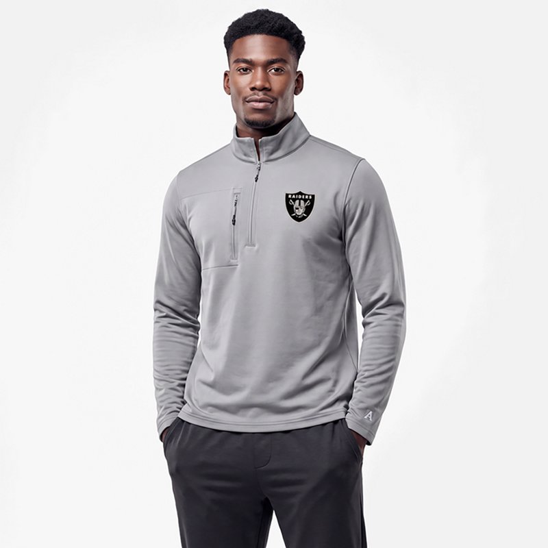 Men's Antigua  Gray Las Vegas Raiders Insider Quarter-Zip Jacket