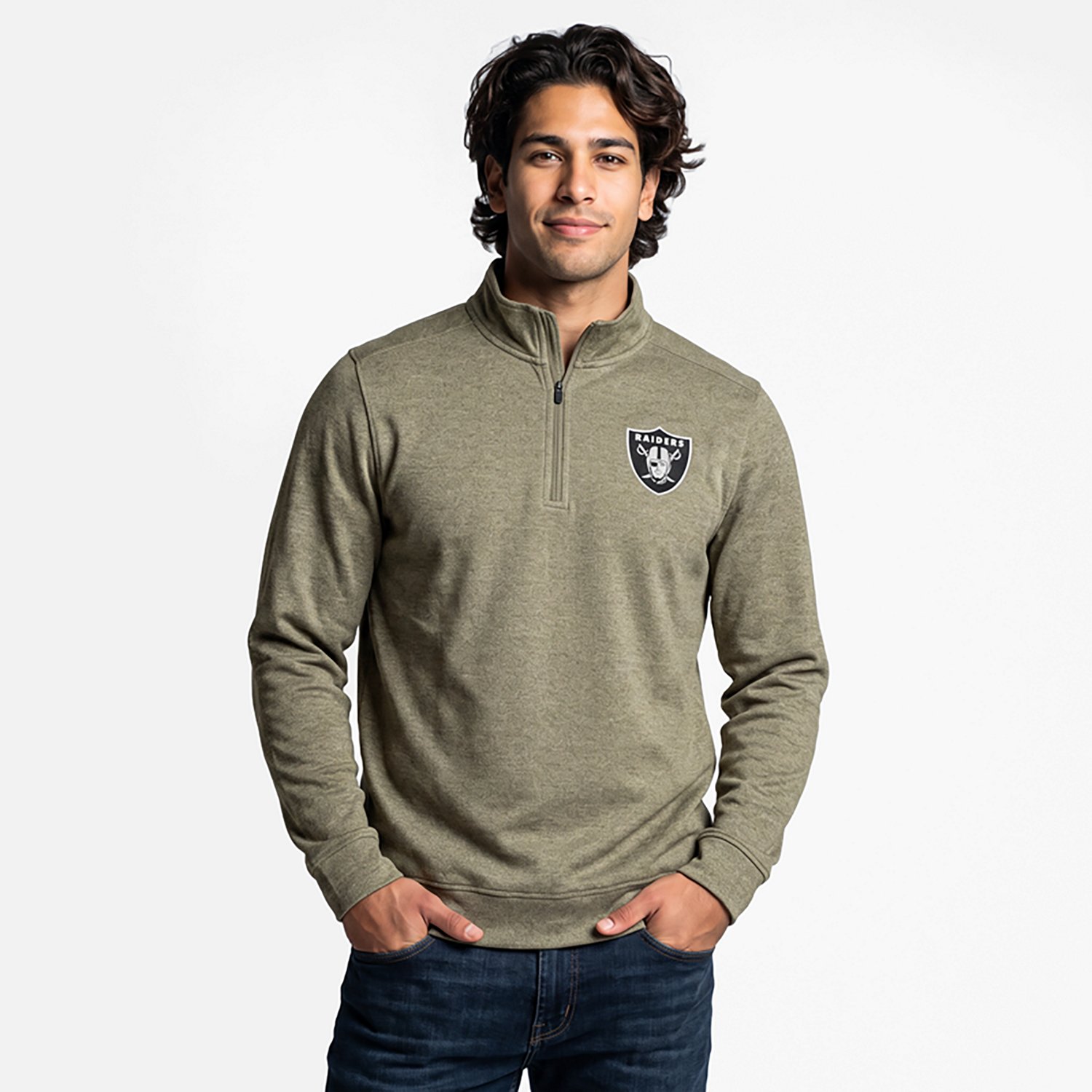 Antigua Men's Las Vegas Raiders Subtle 1/4-Zip Pullover Top