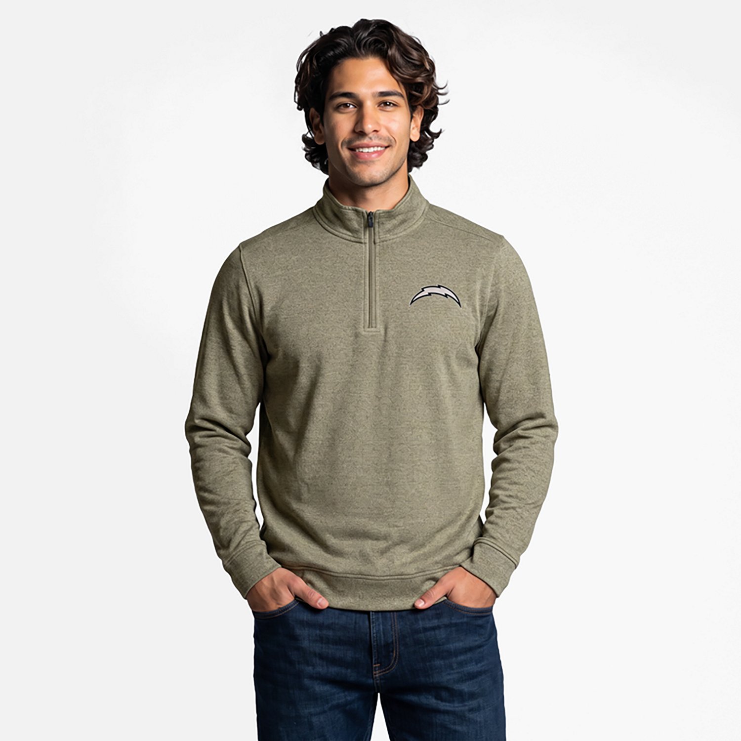 Antigua Men's Los Angeles Chargers Subtle 1/4-Zip Pullover Top
