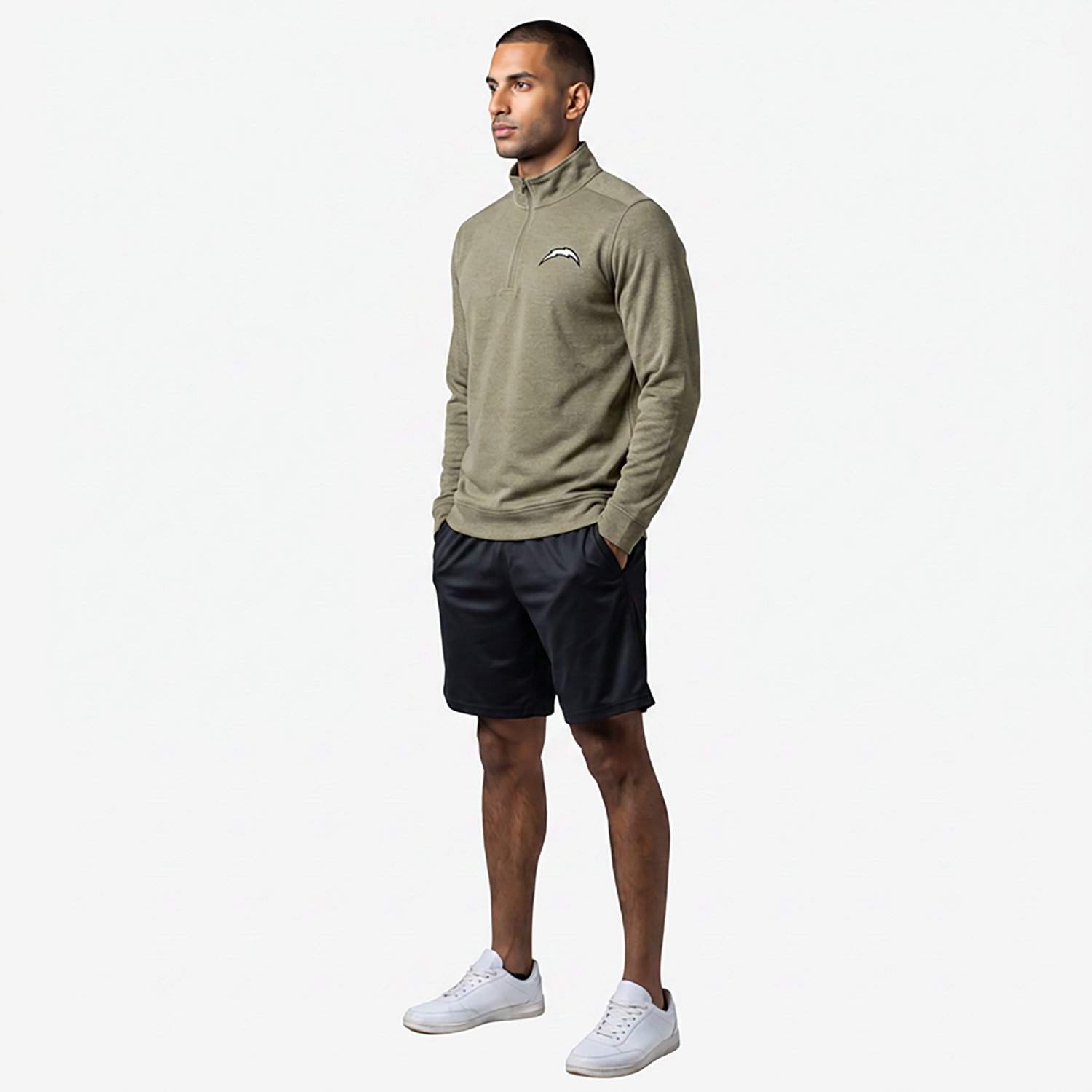 Antigua Men's Los Angeles Chargers Subtle 1/4-Zip Pullover Top - view number 2