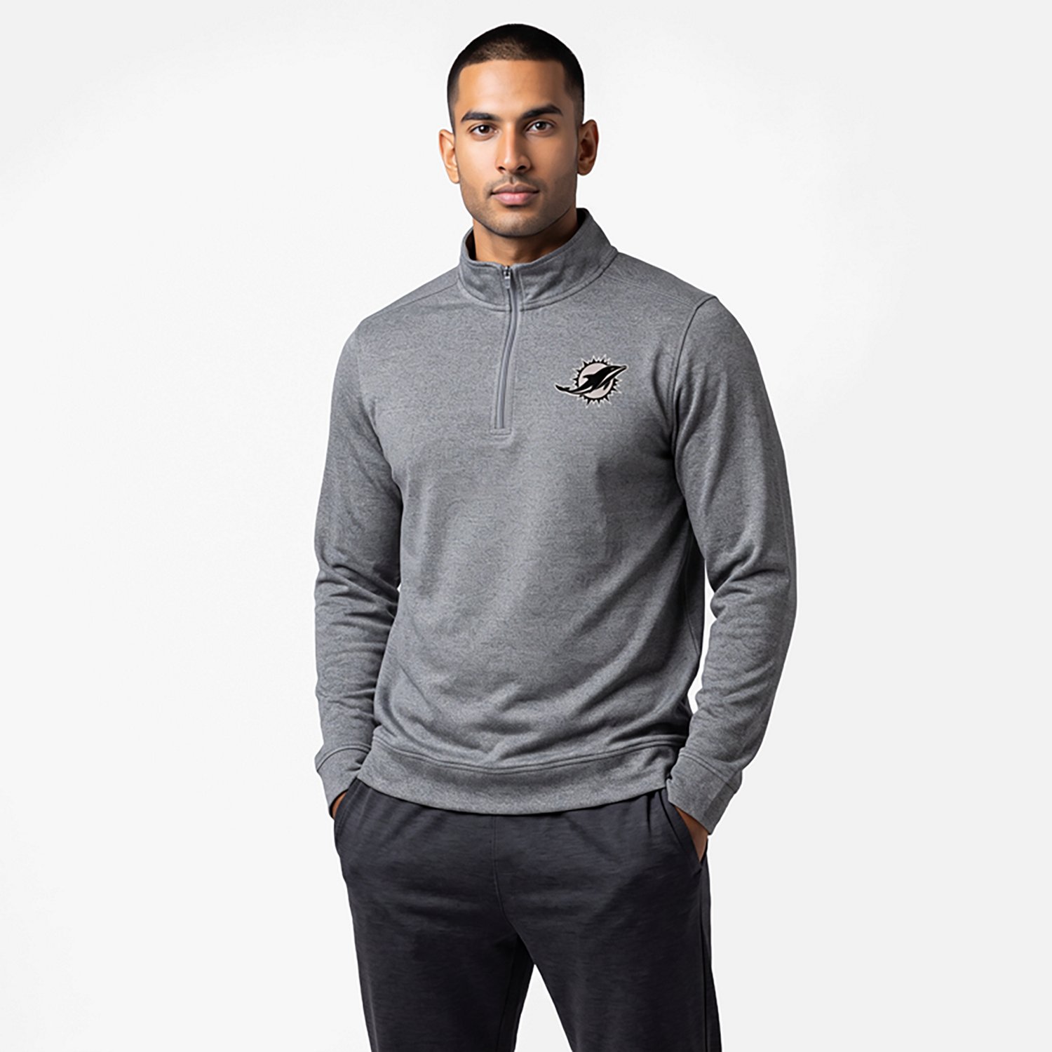 Antigua Men's Miami Dolphins Subtle 1/4-Zip Pullover Top