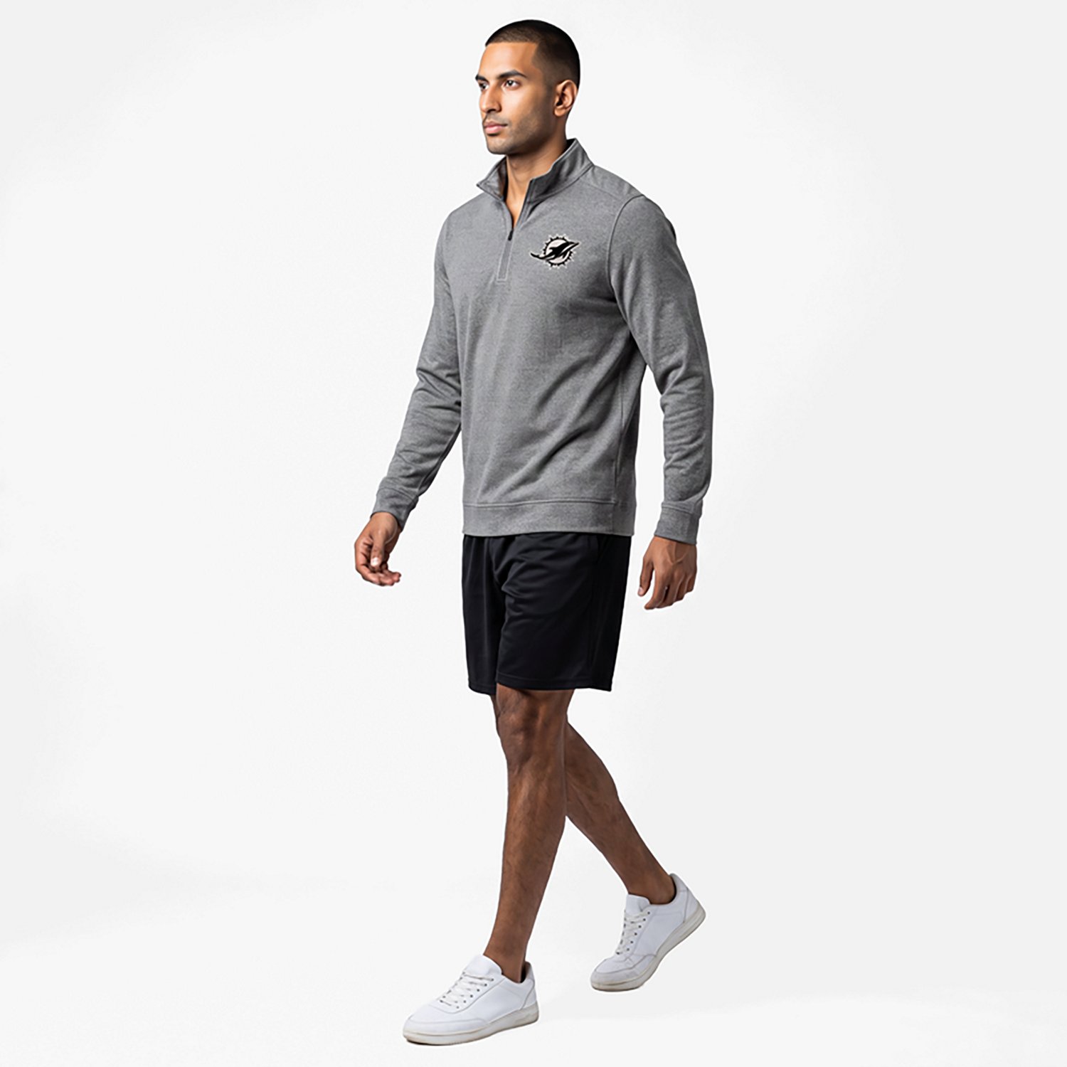 Antigua Men's Miami Dolphins Subtle 1/4-Zip Pullover Top