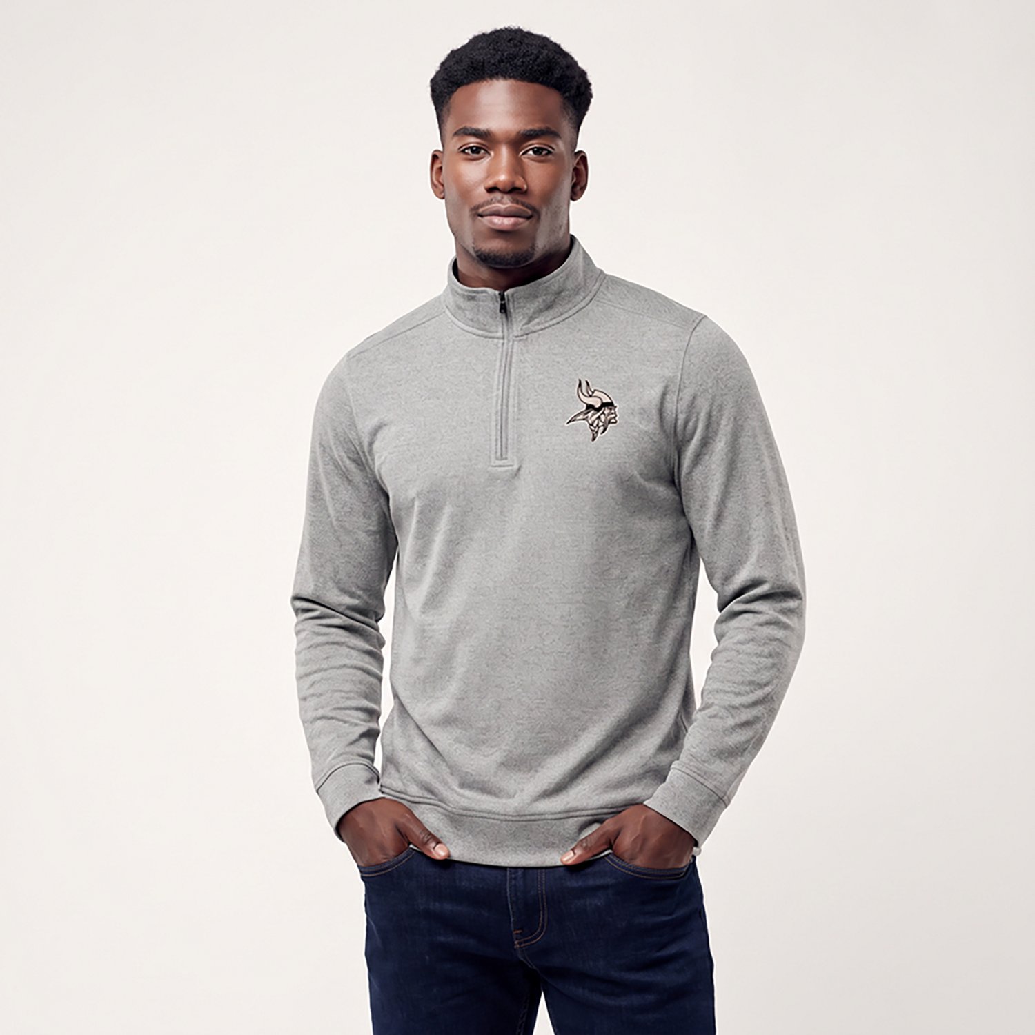 Antigua Men's Minnesota Vikings Subtle 1/4-Zip Pullover Top