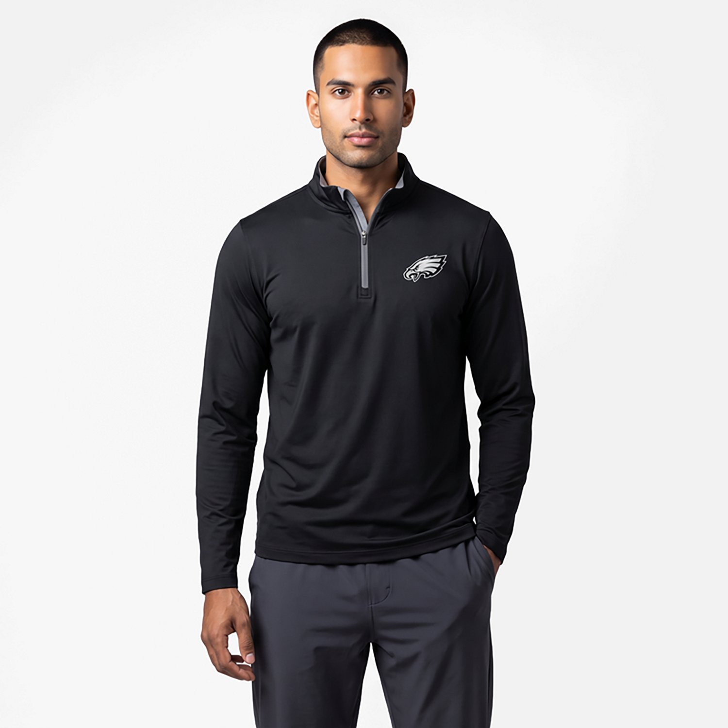 Antigua Men's Philadelphia Eagles Content 1/4-Zip Pullover Top