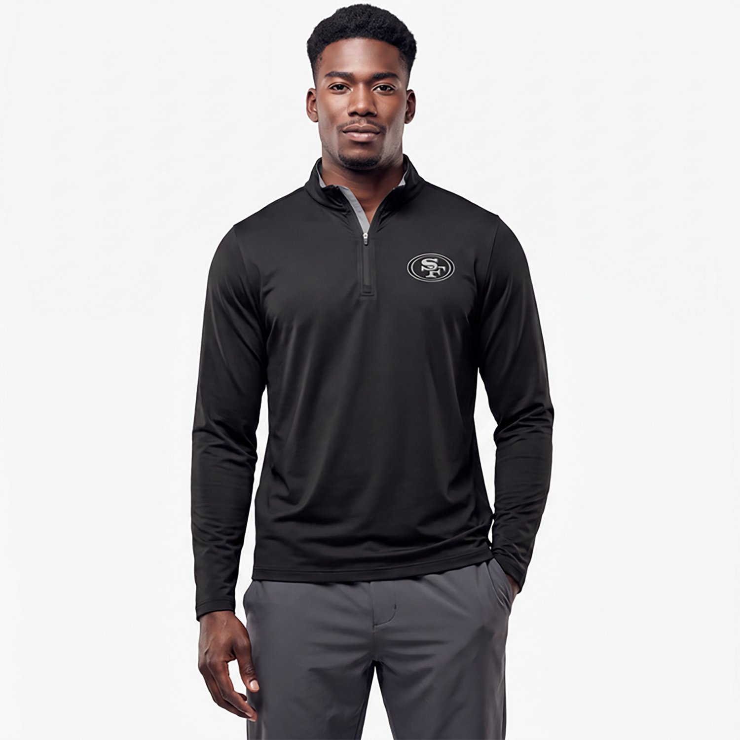 Antigua Men's San Francisco 49ers Content 1/4-Zip Pullover Top