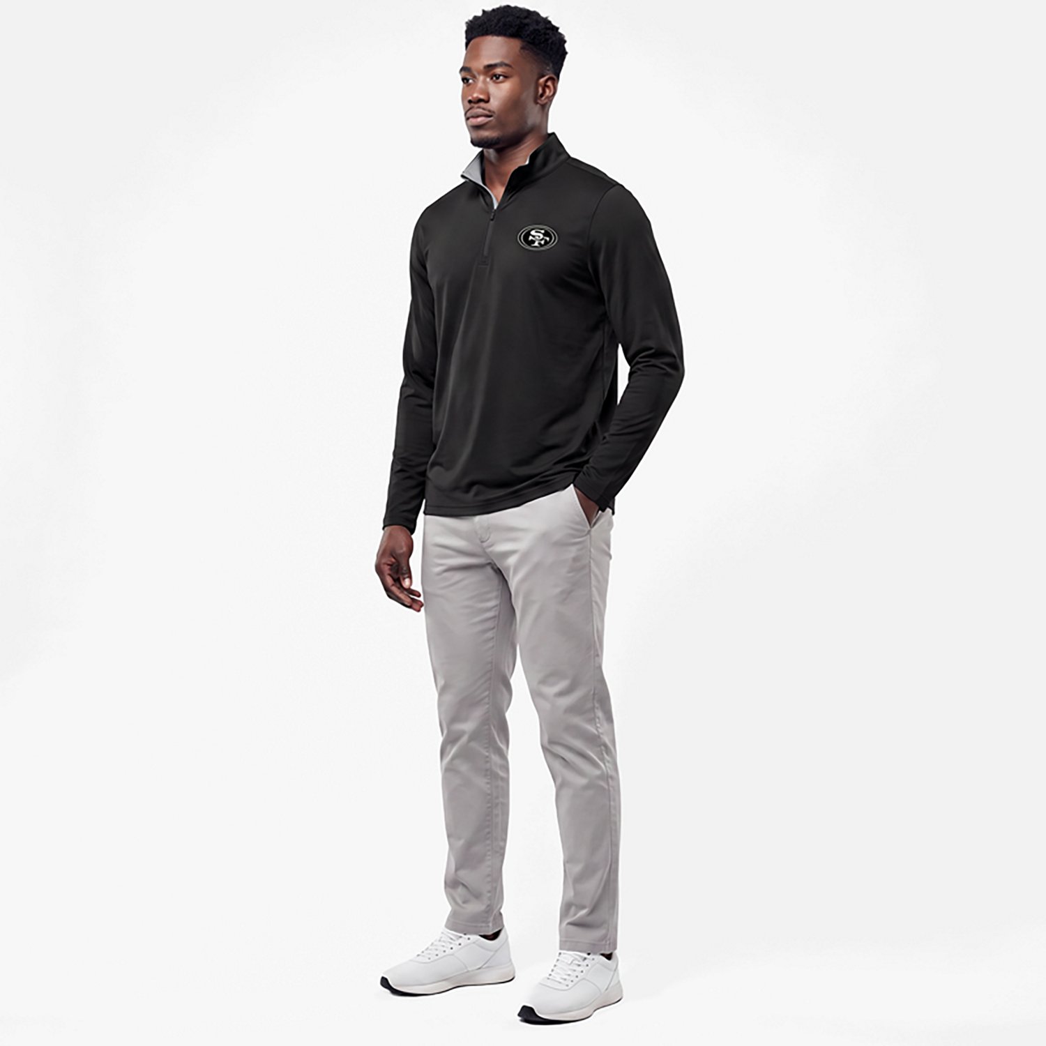 Antigua Men's San Francisco 49ers Content 1/4-Zip Pullover Top
