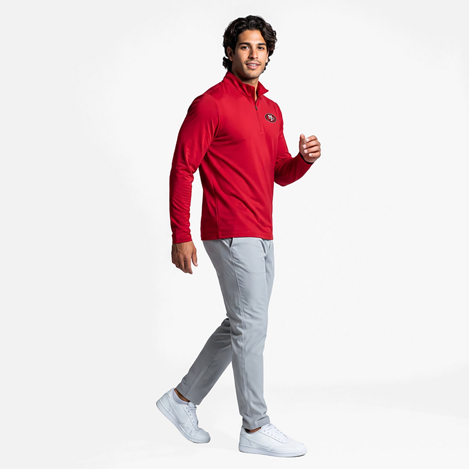 Antigua Men's San Francisco 49ers Reprocess 1/4-Zip Pullover Top - view number 2