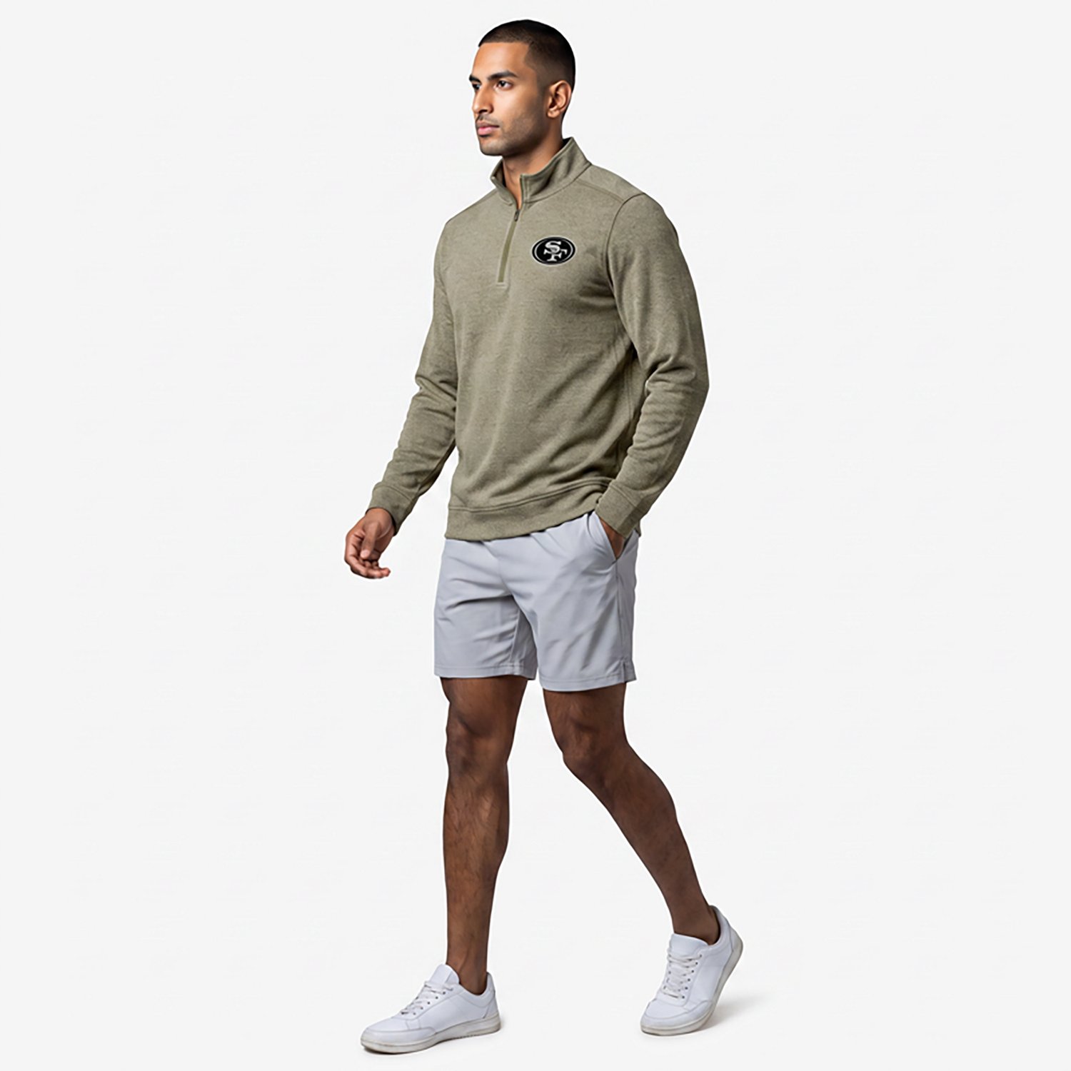 Antigua Men's San Francisco 49ers Subtle 1/4-Zip Pullover Top - view number 2