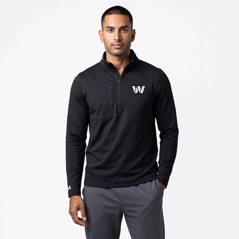 Men's Antigua  Black Washington Commanders Insider Quarter-Zip Jacket