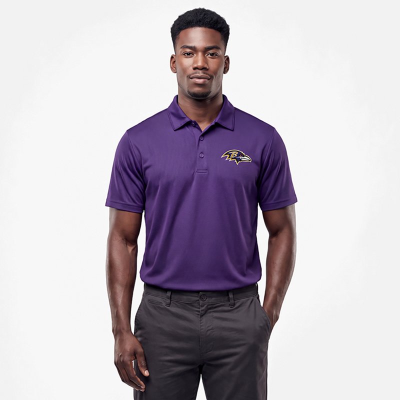 Men's Antigua  Purple Baltimore Ravens Ellipse Performance Polo