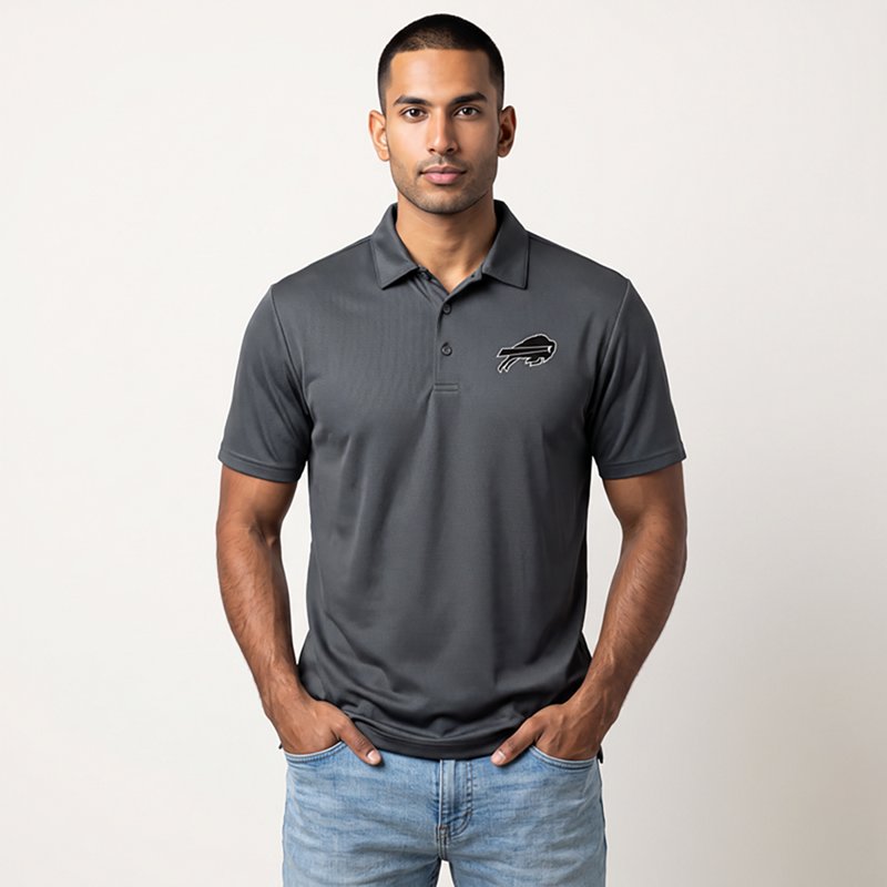 Men's Antigua  Pewter Buffalo Bills Ellipse Performance Polo