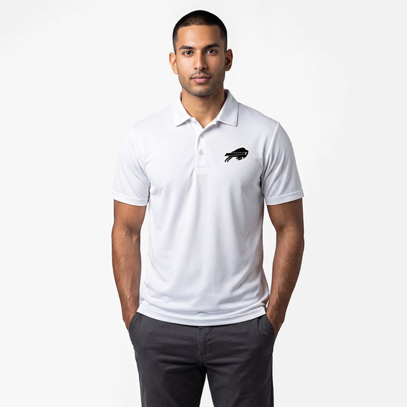 Men's Antigua  White Buffalo Bills Ellipse Performance Polo