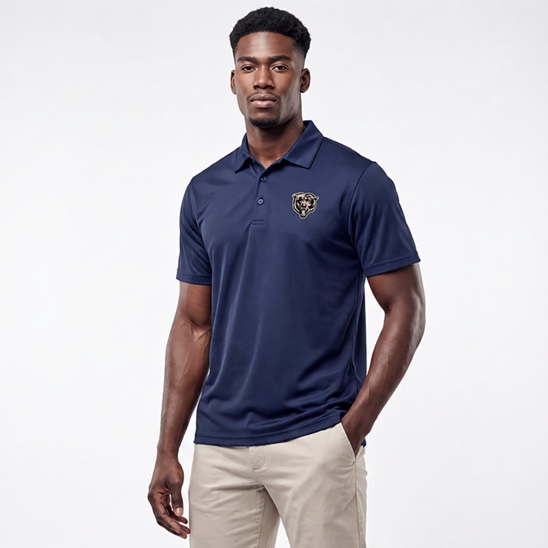 Men's Antigua  Navy Chicago Bears Ellipse Performance Polo