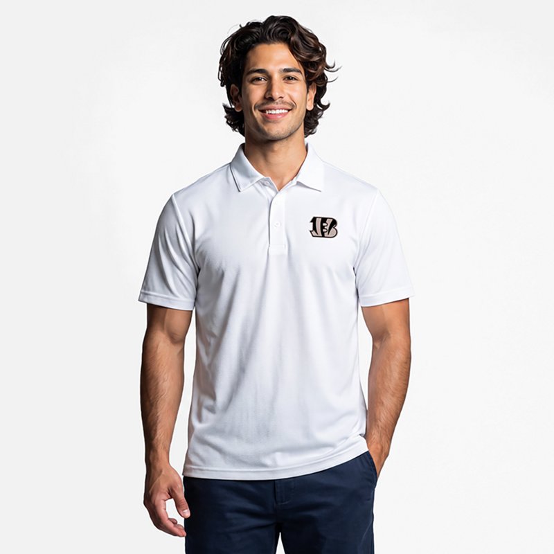 Men's Antigua  White Cincinnati Bengals Ellipse Performance Polo