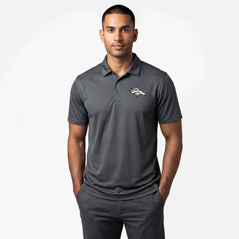 Men's Antigua  Pewter Denver Broncos Ellipse Performance Polo