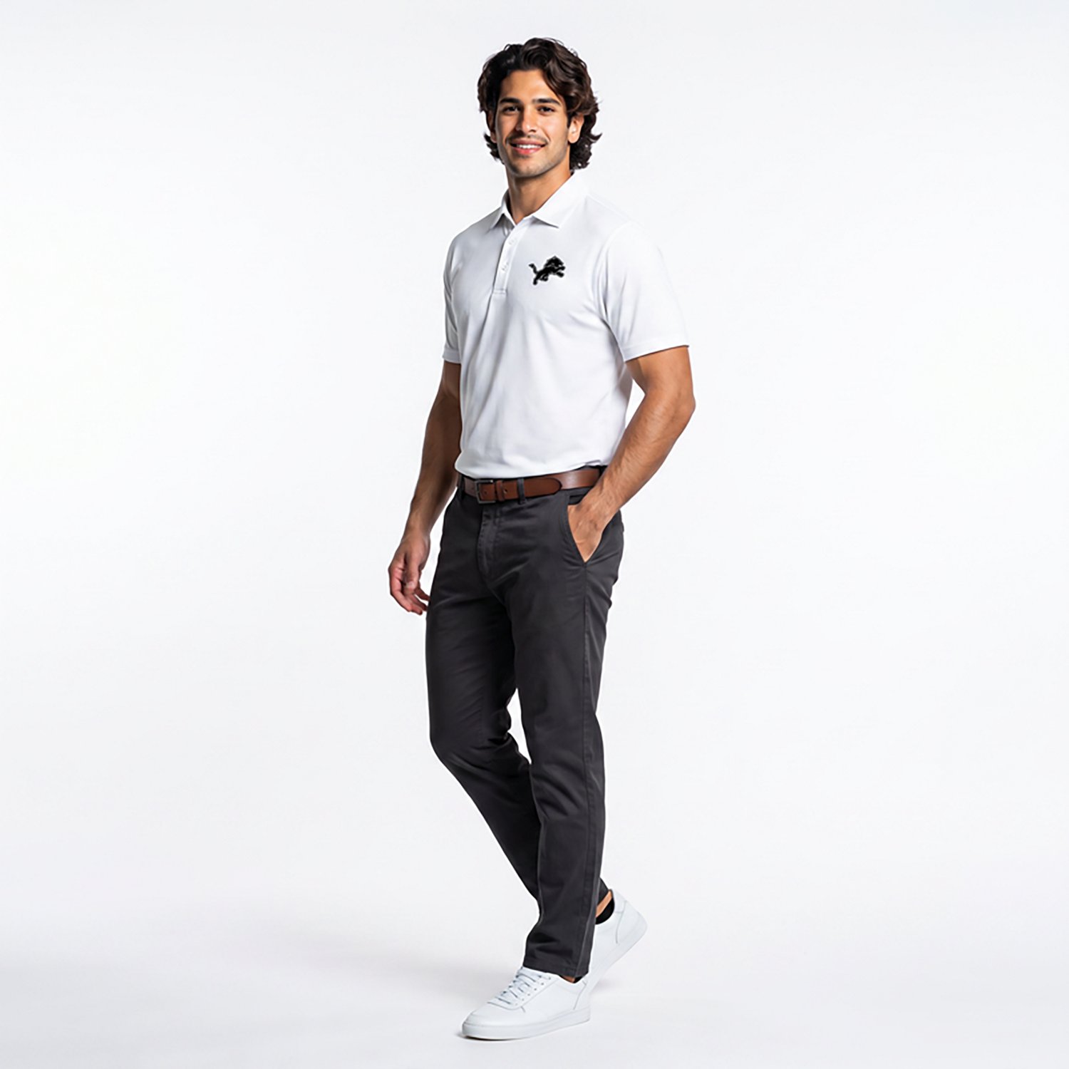 Antigua Men's Detroit Lions Ellipse Polo Shirt - view number 2