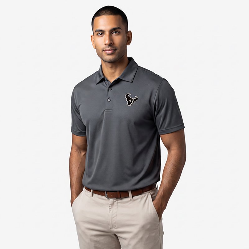 Men's Antigua  Pewter Houston Texans Ellipse Performance Polo