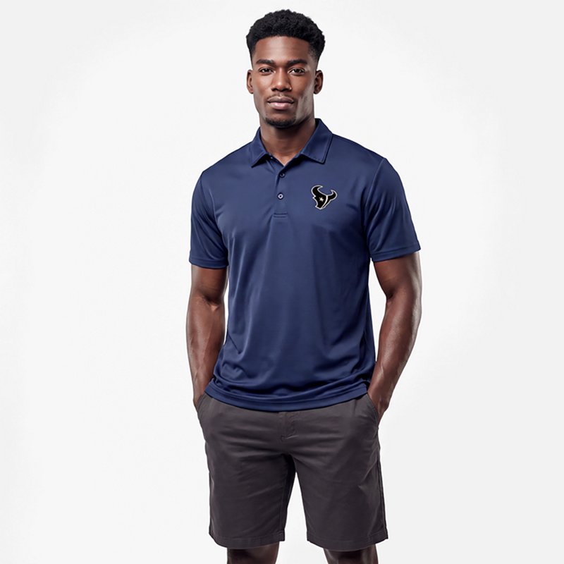 Men's Antigua  Navy Houston Texans Ellipse Performance Polo