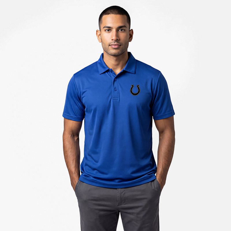Men's Antigua  Royal Indianapolis Colts Ellipse Performance Polo