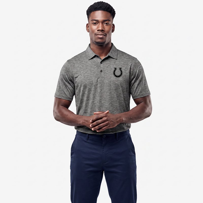 Men's Antigua  Heather Black Indianapolis Colts Par 3 Polo