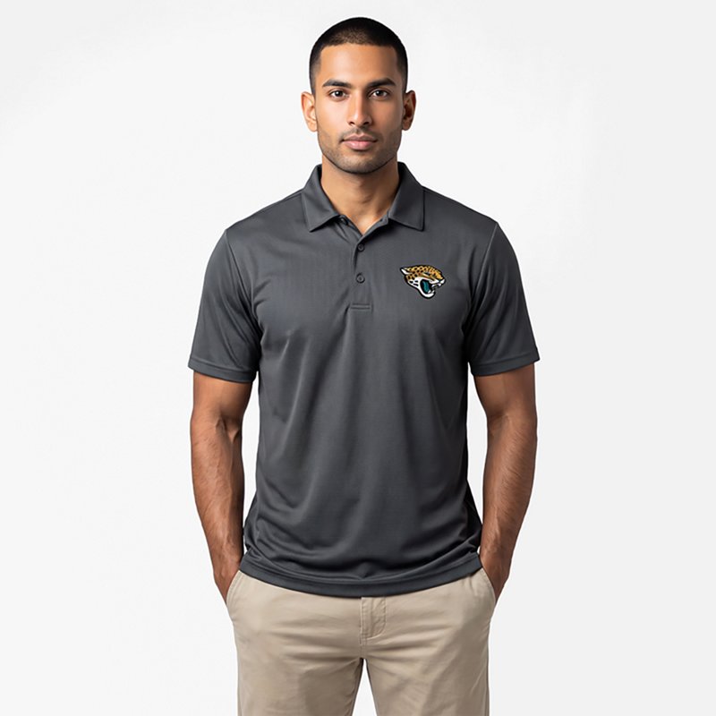 Men's Antigua  Pewter Jacksonville Jaguars Ellipse Performance Polo
