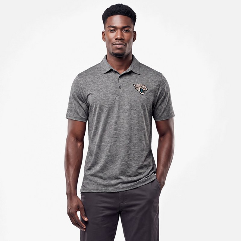 Men's Antigua  Heather Black Jacksonville Jaguars Par 3 Polo