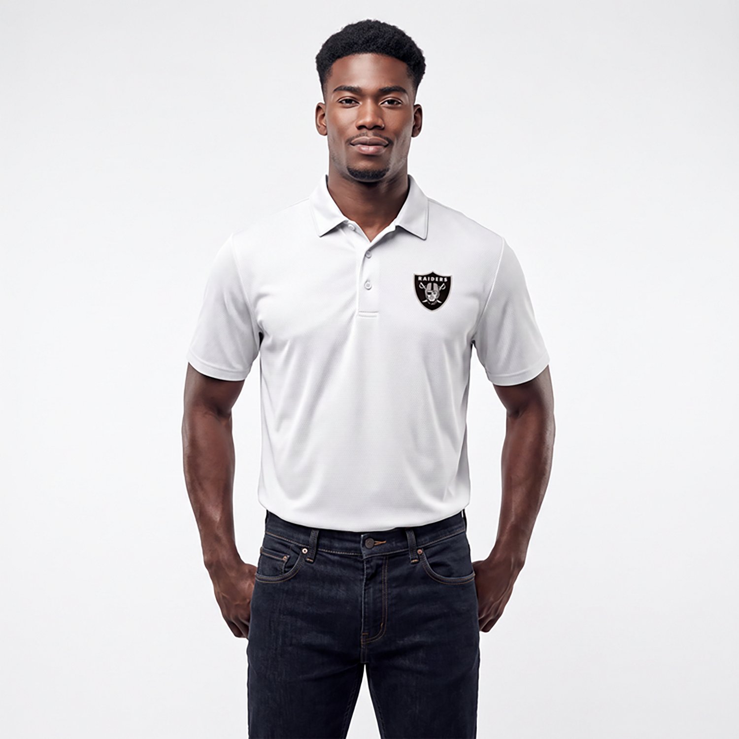 Antigua Men's Las Vegas Raiders Ellipse Polo Shirt