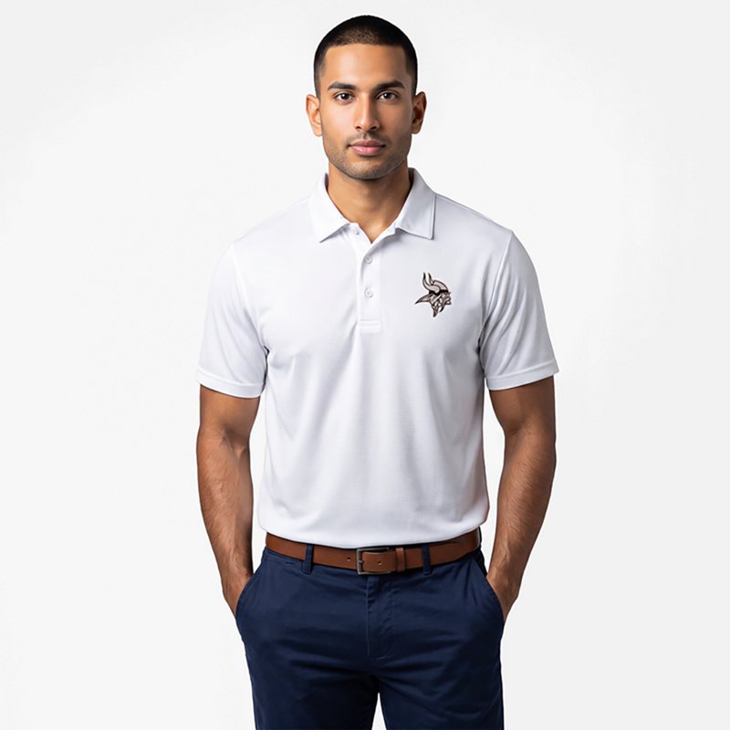 Men's Antigua  White Minnesota Vikings Ellipse Performance Polo