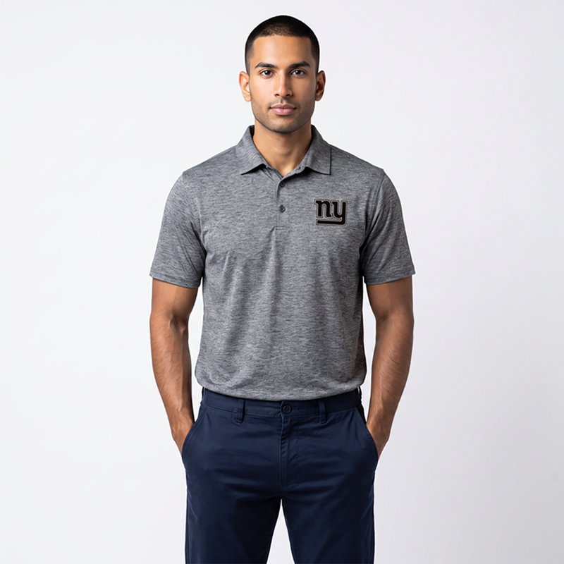 Men's Antigua  Heather Black New York Giants Par 3 Polo