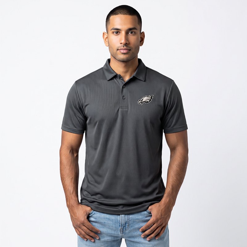 Men's Antigua  Charcoal Philadelphia Eagles Ellipse Polo