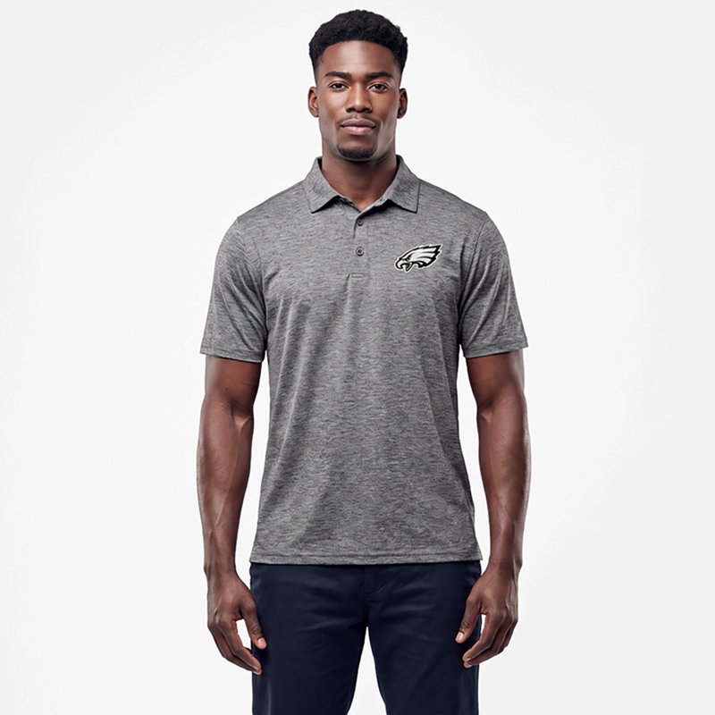 Men's Antigua  Heather Black Philadelphia Eagles Par 3 Polo