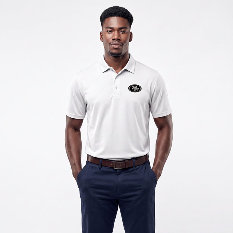 Men's Antigua  White San Francisco 49ers Ellipse Performance Polo